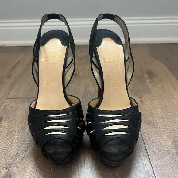 Christian Louboutin Leather Slingback Sandals Sz 36.5 - Picture 1 of 8